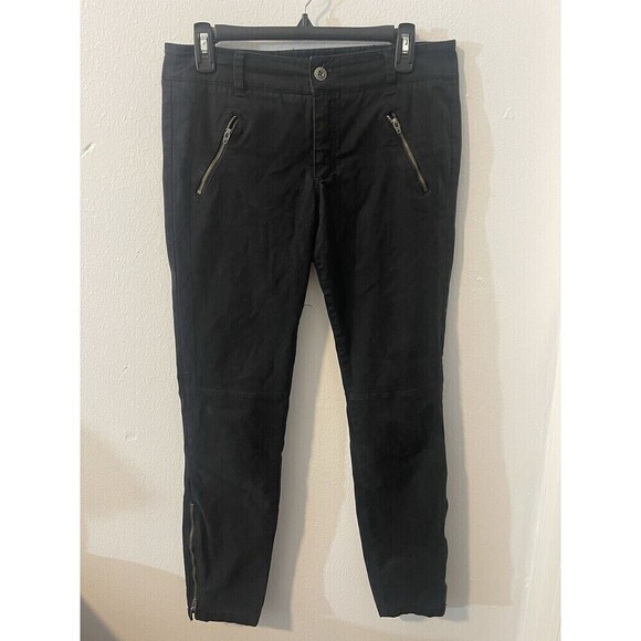 Pilcro Jeans Womens Size 6 Black Moto Denim Anthropologie Stretch Pants - Picture 1 of 9